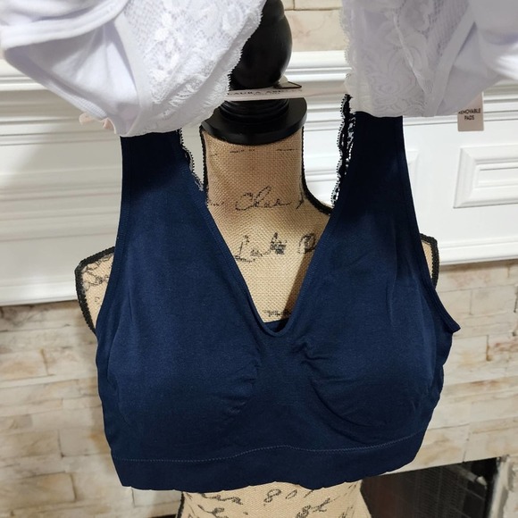 Laura Ashley lace 3pk active athletic workout lounge bras bralettes plus size - Picture 8 of 8